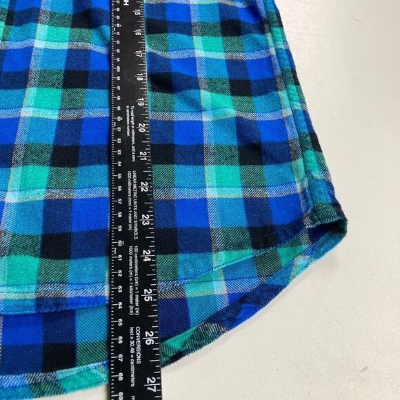 OCEAN PACIFIC, Men’s Plaid Flannel Western style shirt, Sz S(34-36), blue&green - Picture 5 of 8